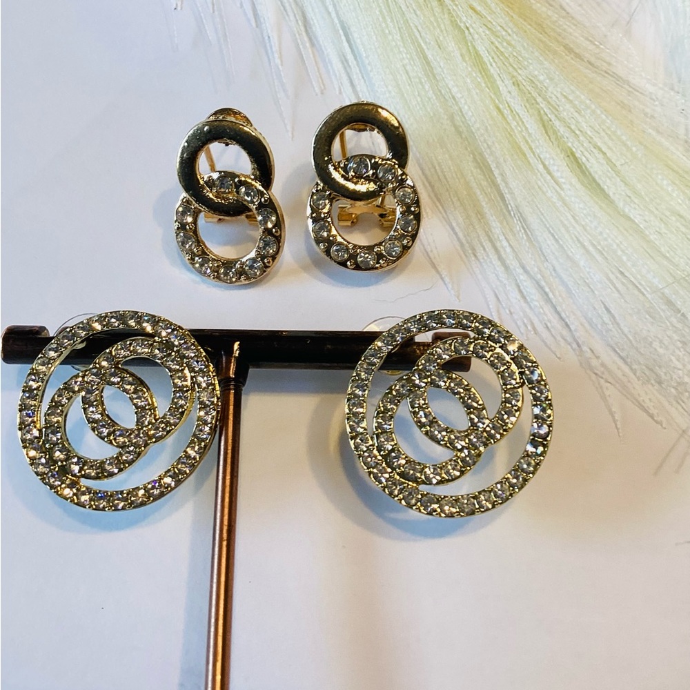 Luxury Drop Earrings for Women Party Gold Color Jewelry Gifts Sets 4pcs